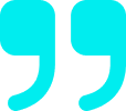Neon blue quotation marks illustration