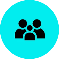 Black silhouette of family group