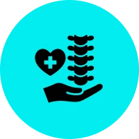 Healthcare symbol with spine and heart
