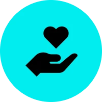 Heart above open hand